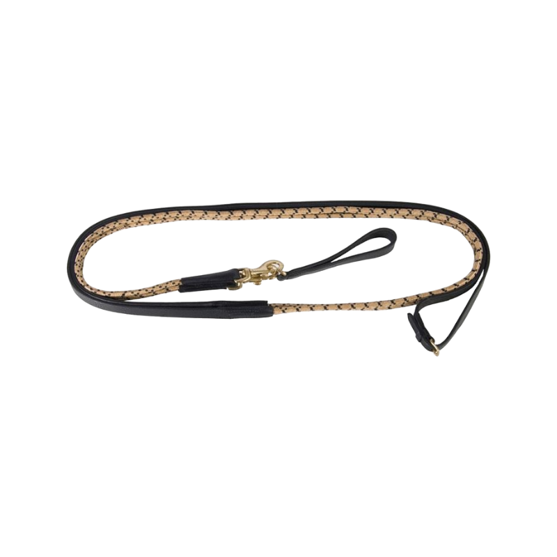 TdeT - Rênes allemandes corde et cuir noir/beige | - Ohlala