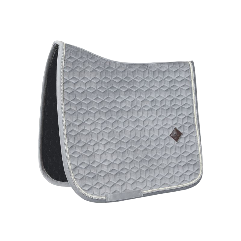 Tapis De Selle EQUIPAD Velours Gris – Mousse Mémoire De Forme – Taille Réelle (Neuf)