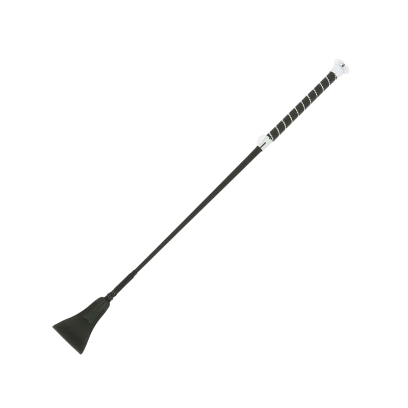 Whip&Go - Cravache Torsade noir strass