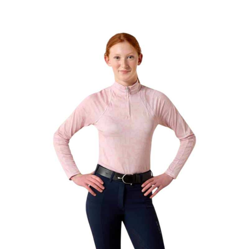 Baselayer zippé enfant Sunstopper 3.0 imprimé sepia horse park