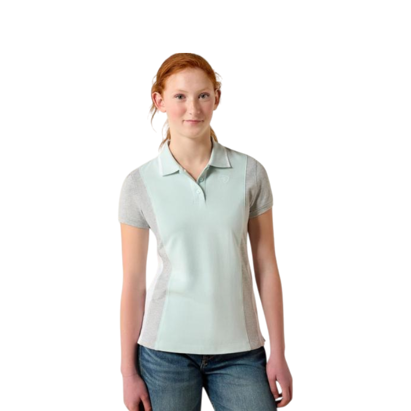 Polo enfant Taryn starlight blue/ heather grey