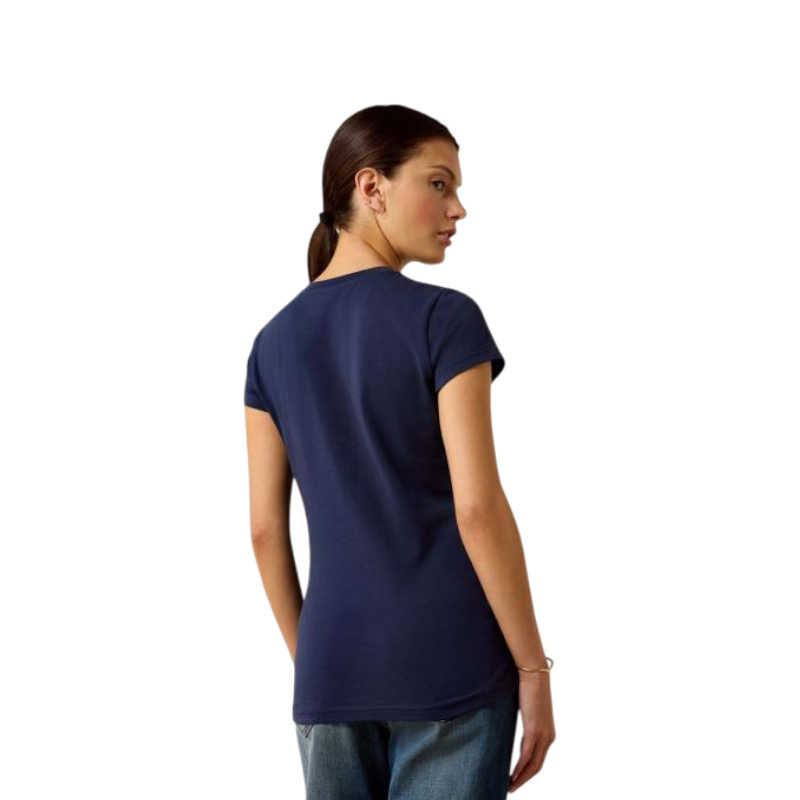 T-shirt femme Vertical Logo navyt & red