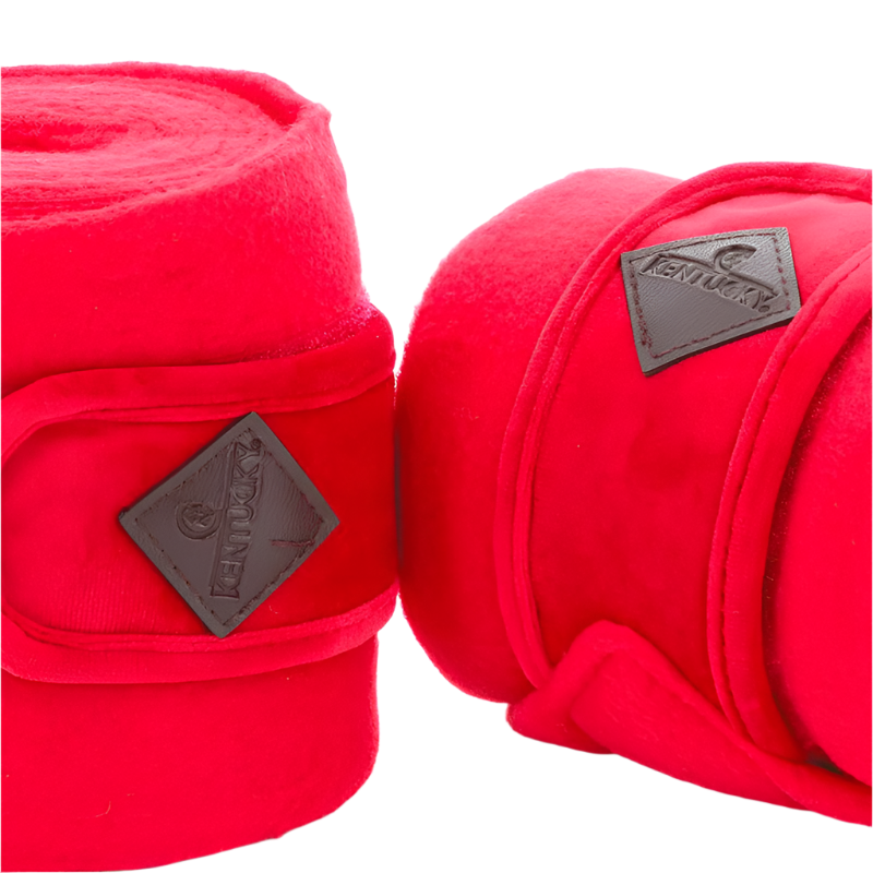 Kentucky Horsewear - Bandes de polo velvet rouge (x4) | - Ohlala
