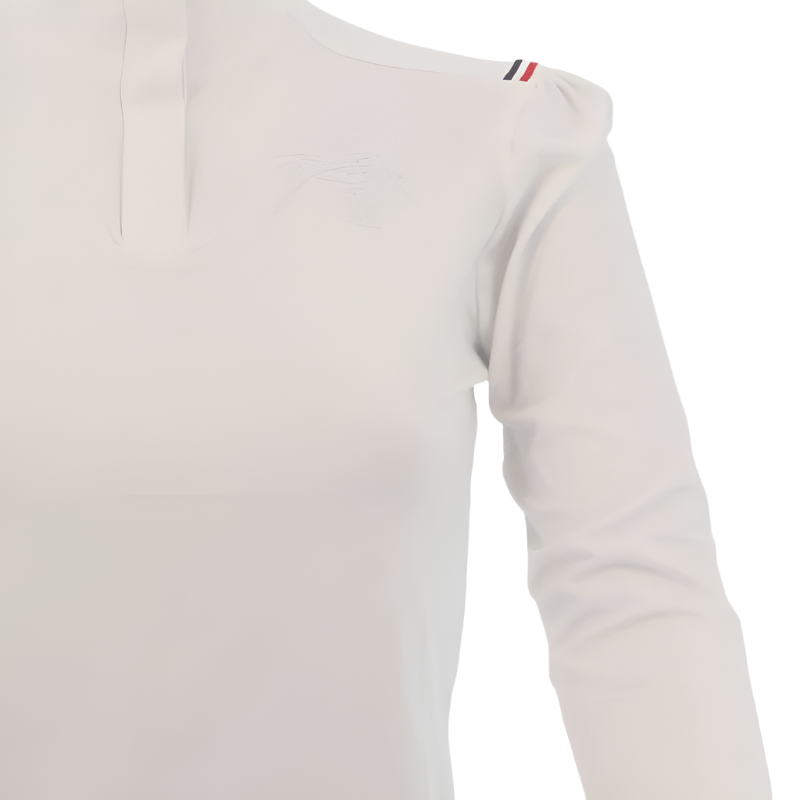 Pénélope - Polo manches longues Bruge galon bleu/ blanc/ rouge | - Ohlala