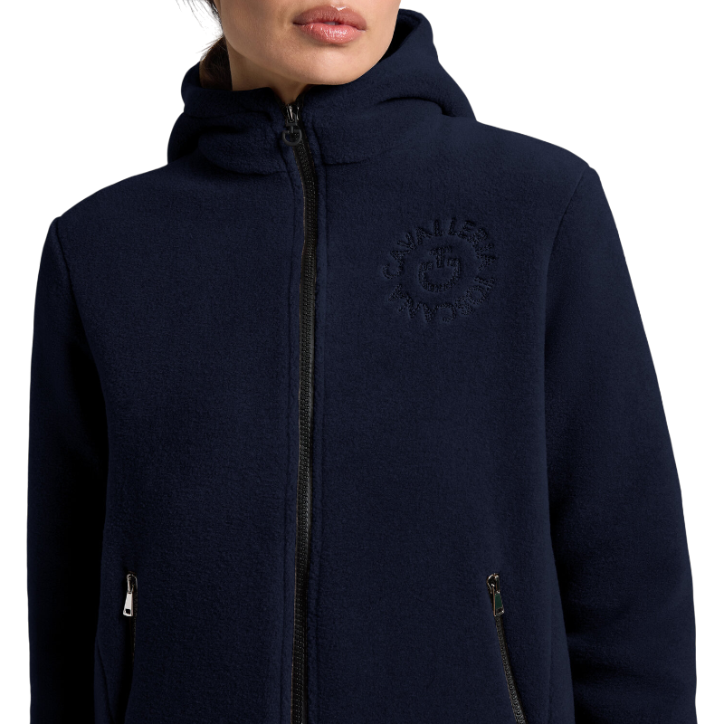 Cavalleria Toscana - Sweat à capuche femme zippé polaire marine