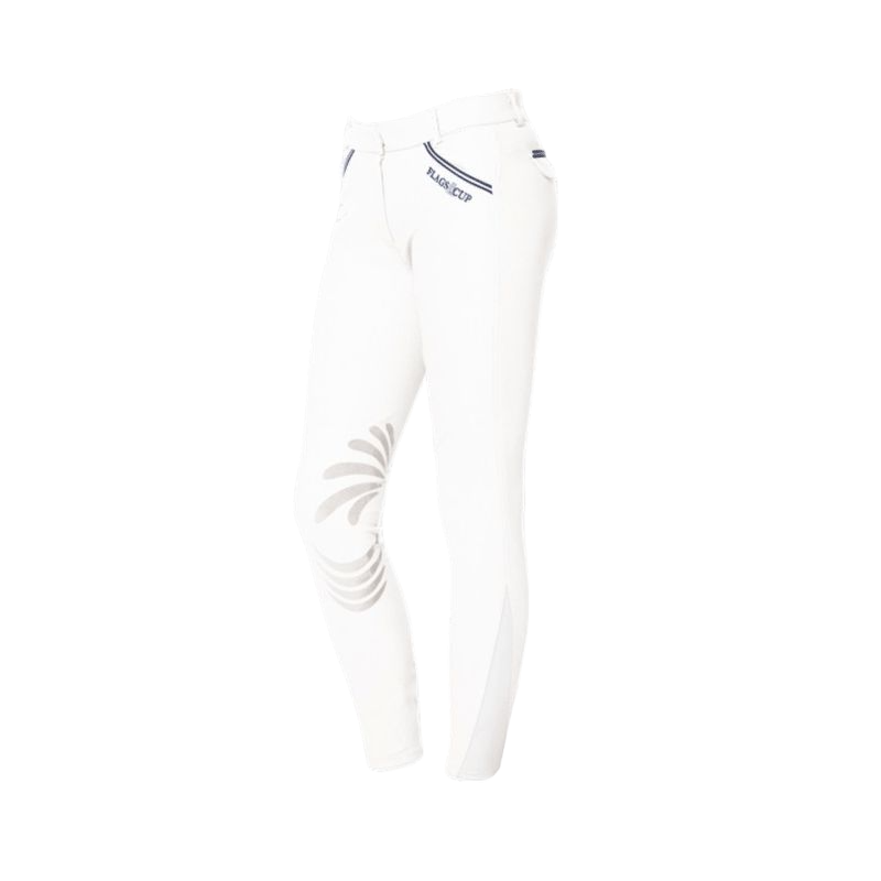 Flags & Cup - Pantalon d'équitation femme Cayenne blanc/ marine | - Ohlala