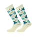 Equithème - Argyle sok ecru/blauw (x1) | - Ohlala