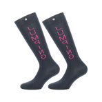 Equithème - Jumping sokken marine/fuchsia (x1) | - Ohlala