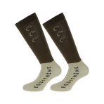 Equithème - Rijsokken Compet choco/beige (x2) | - Ohlala