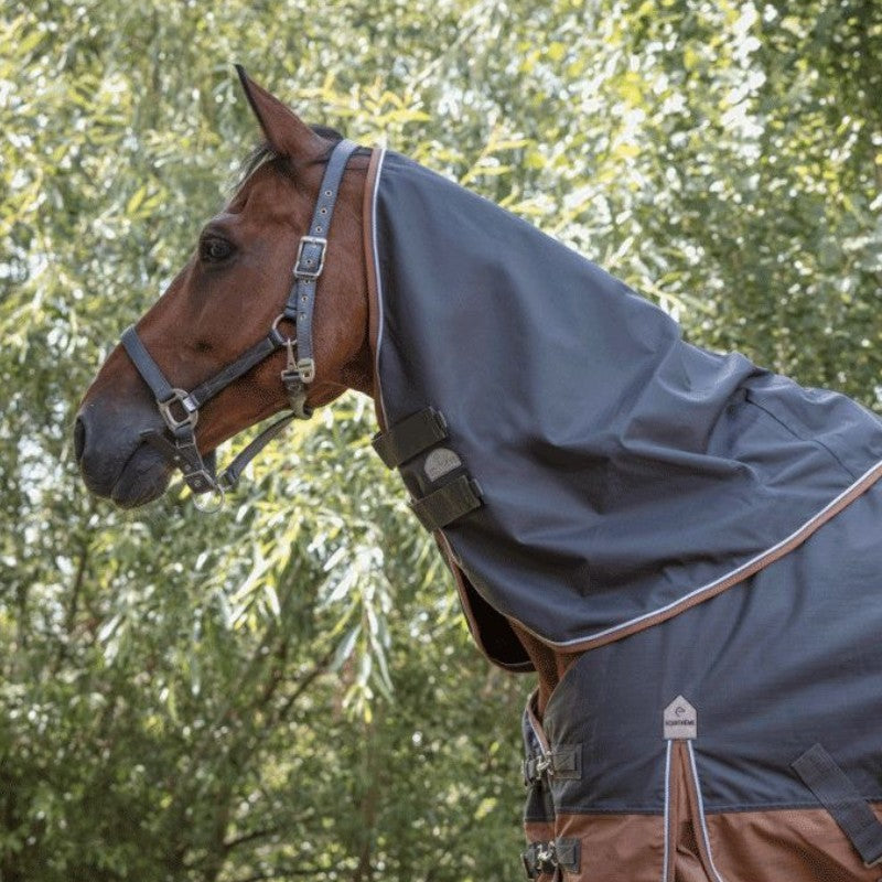 Equithème - Couvre-cou Tyrex "Aisance" 600D 200g gris/marron | - Ohlala