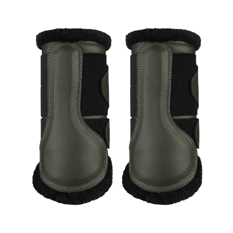 LeMieux - Guêtres fermées mouton kaki/ noir x2 | - Ohlala
