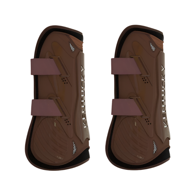 Kentucky Horsewear - Guêtres ouvertes Bamboo Elastic marron x2 | - Ohlala