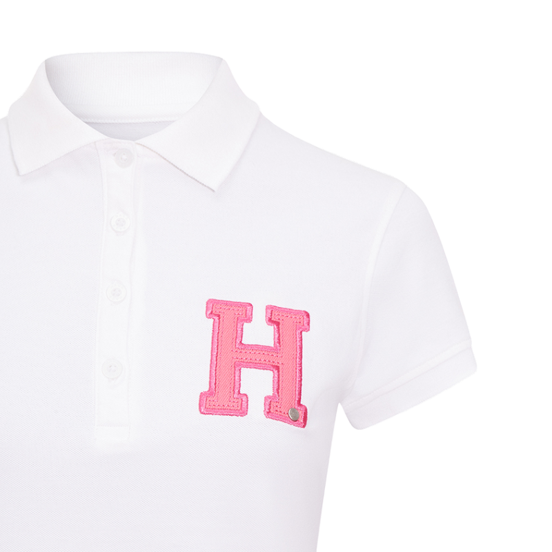 Hagg - Polo manches courtes femme blanc/ rose | - Ohlala