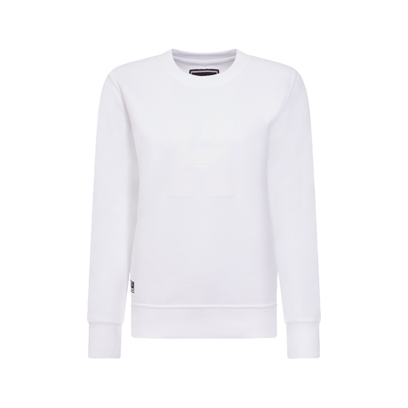 Sweatshirt Blanc Femme Avec Inscription "U NE PEUX PAS TOUCHER ÇA !" - Taille XL - Occasion Très Bon état