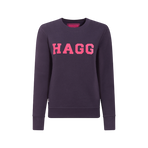 Hagg - Sweater ronde hals dames marine/fuchsia | - Ohlala