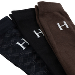 Harcour - Rijsokken Aiko cacao/ zwart/ tartan (x3) | - Ohlala