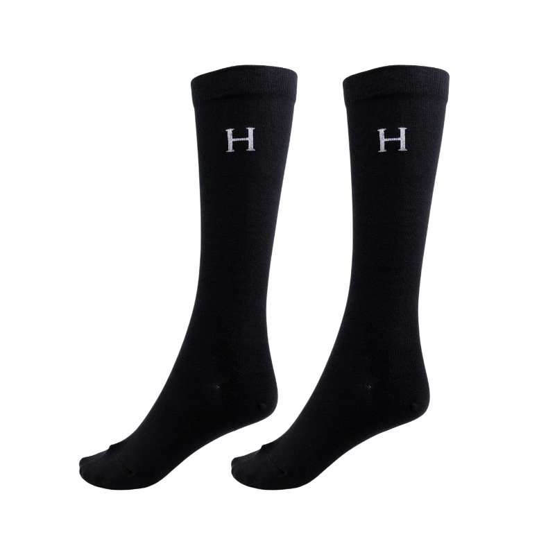Harcour - Chaussettes d'équitation Aiko cacao/ noir/ tartan (x3)