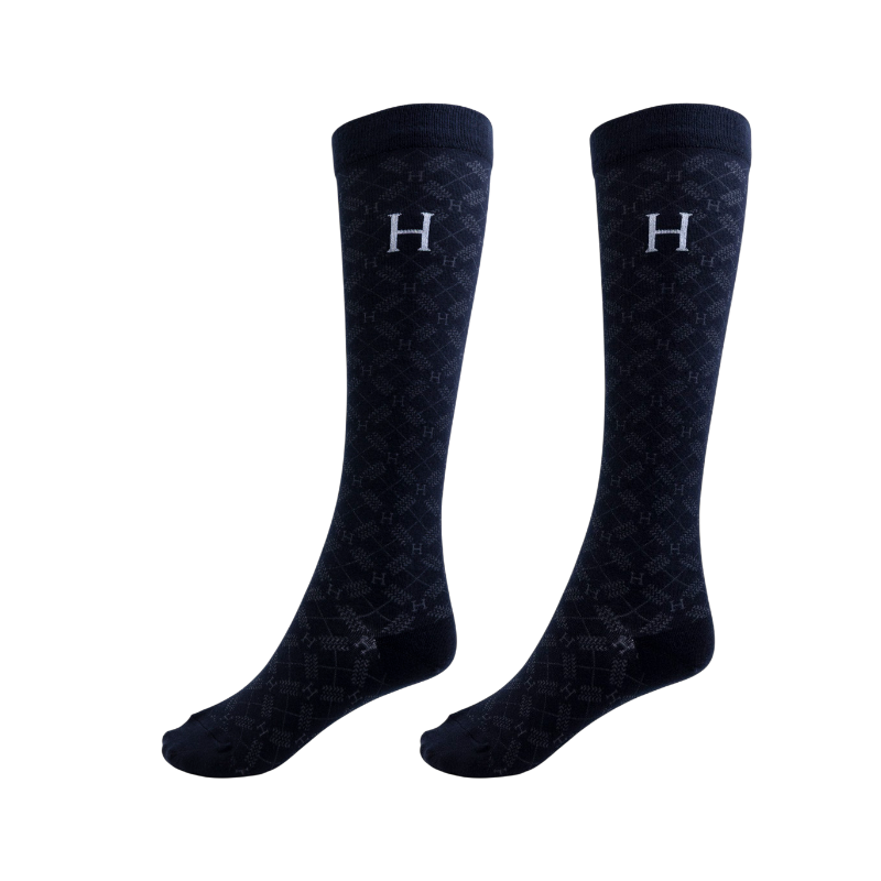 Harcour - Chaussettes d'équitation Aiko cacao/ noir/ tartan (x3)