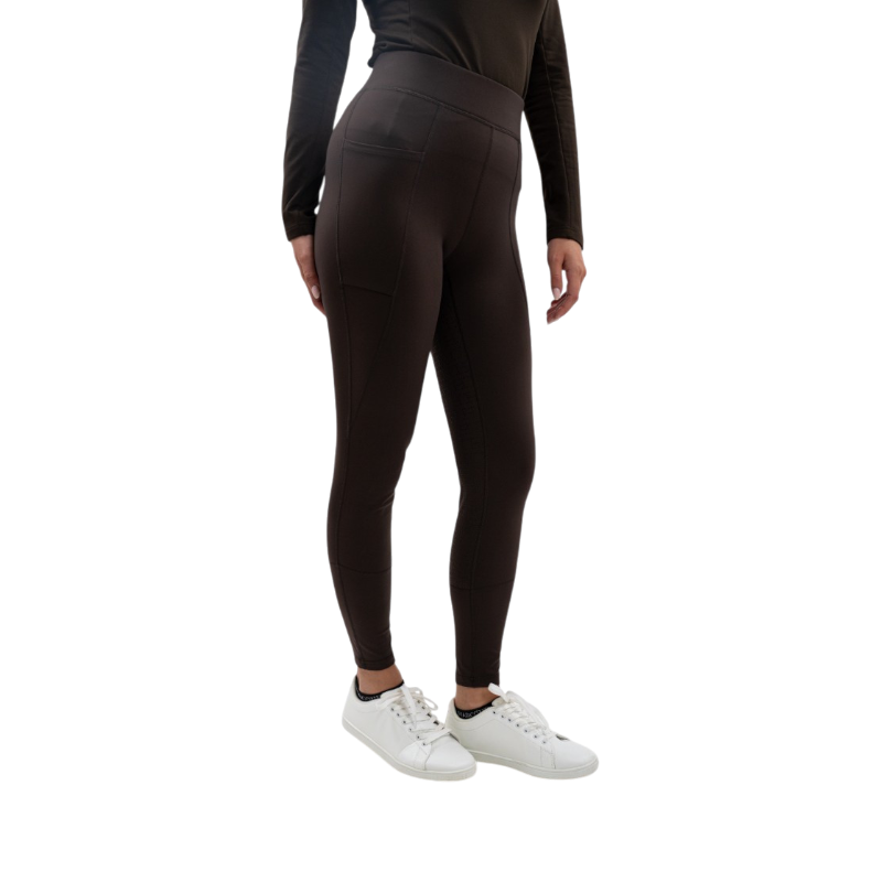 Harcour - Legging d'équitation polaire femme Anaelle cacao