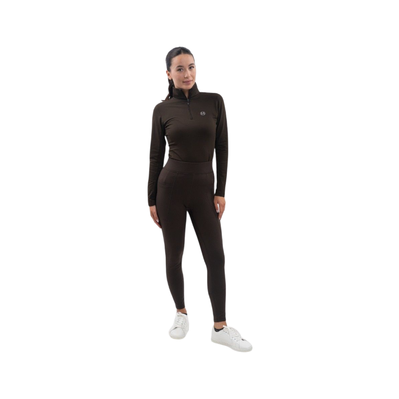 Harcour - Legging d'équitation polaire femme Anaelle cacao