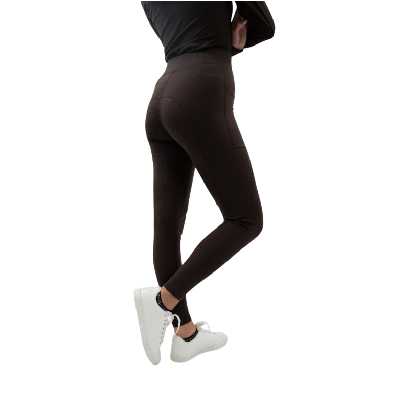 Harcour - Legging d'équitation polaire femme Anaelle cacao