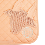Harcour - Set dressuurzadeldek Sunny en oornetje Funny abricot/ light gold | - Ohlala