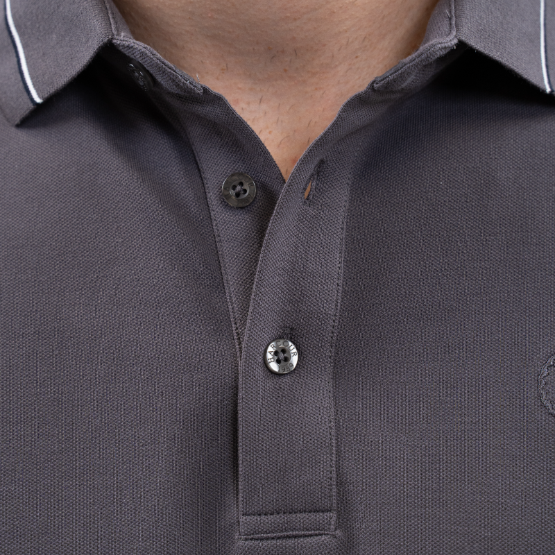 Harcour - Polo manches courtes homme Oscar ardoise
