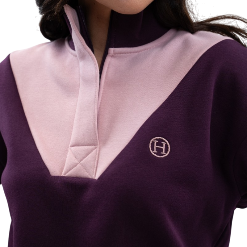 Harcour - Sweat col montant femme Ambre figue/ pivoine