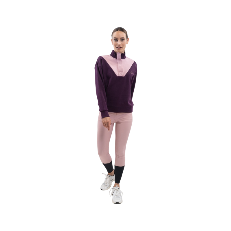 Harcour - Sweat col montant femme Ambre figue/ pivoine