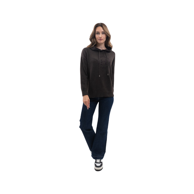 Harcour - Sweat en maille femme Aurelia cacao