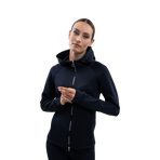Harcour - Getailleerde ritssweater dames Ava marine | - Ohlala