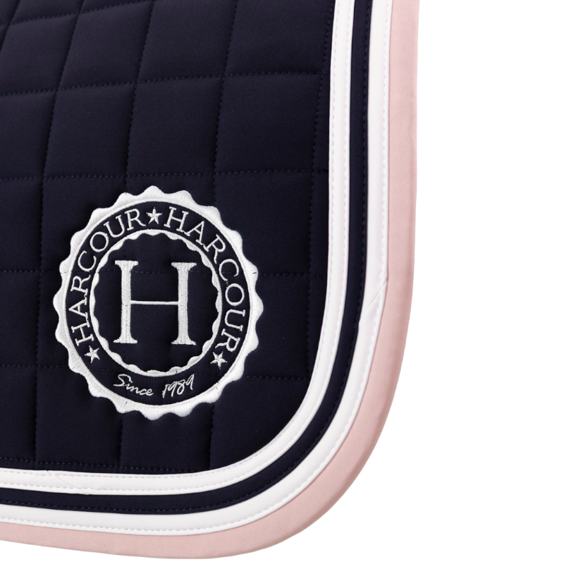 Harcour - Tapis de dressage Soft marine/ pivoine