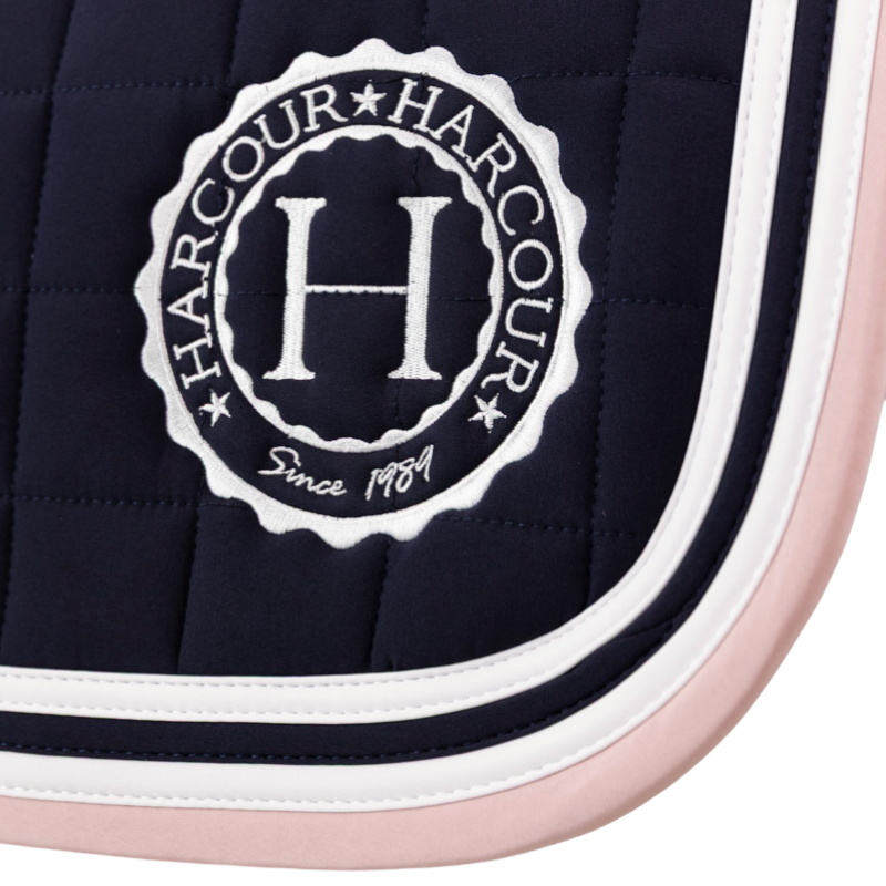 Harcour - Tapis de selle Soft marine/ pivoine | - Ohlala