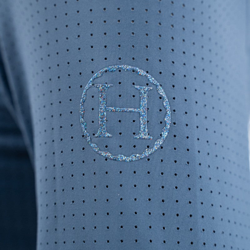 Harcour - Polo technique manches longues femme Breezi steel blue