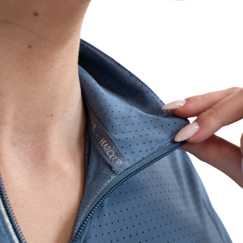 Harcour - Polo technique manches longues femme Breezi steel blue