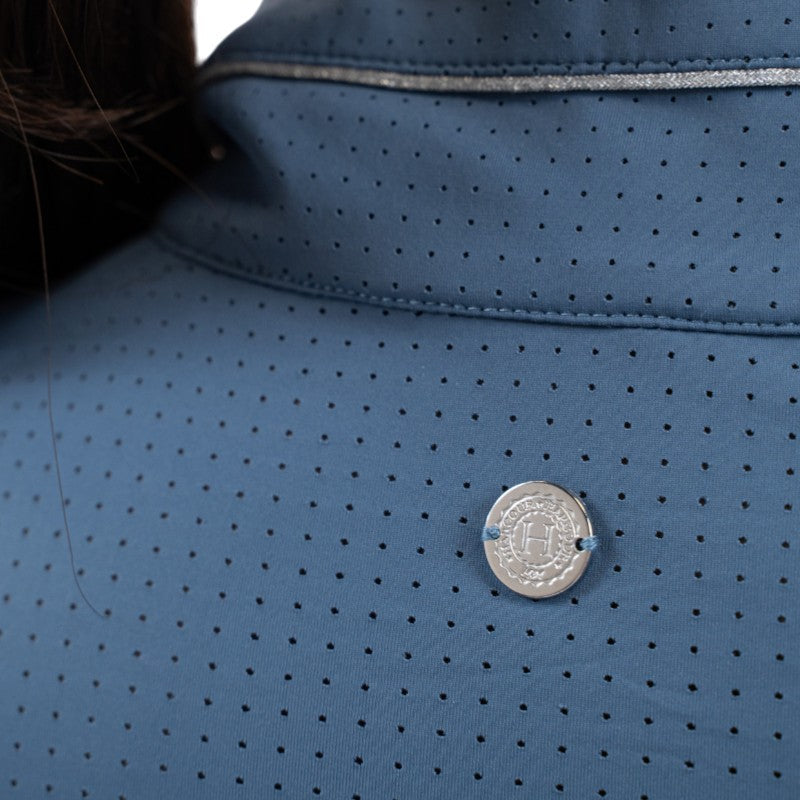 Harcour - Polo technique manches longues femme Breezi steel blue