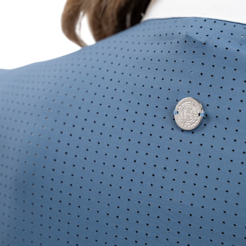 Harcour - Polo de concours manches longues femme Coco steel blue | - Ohlala