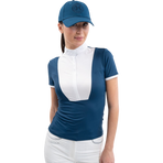 Harcour - Polo de concours manches courtes femme Shine bleu lagon | - Ohlala