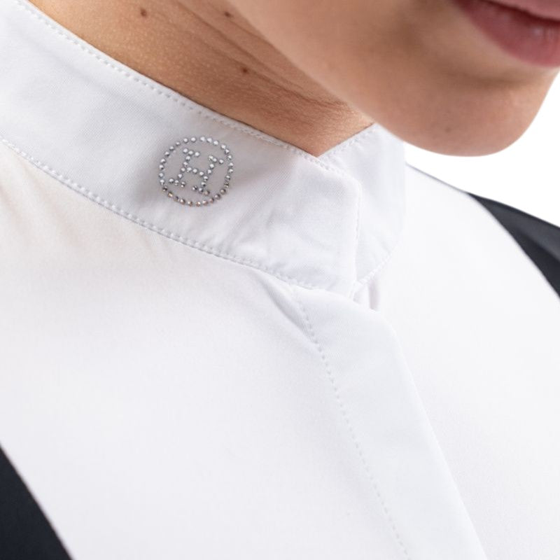 Harcour - Polo de concours manches courtes femme Shine noir | - Ohlala