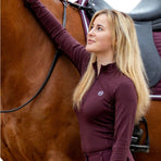 Harcour - Dames technische polo lange mouwen Tess aubergine | - Ohlala