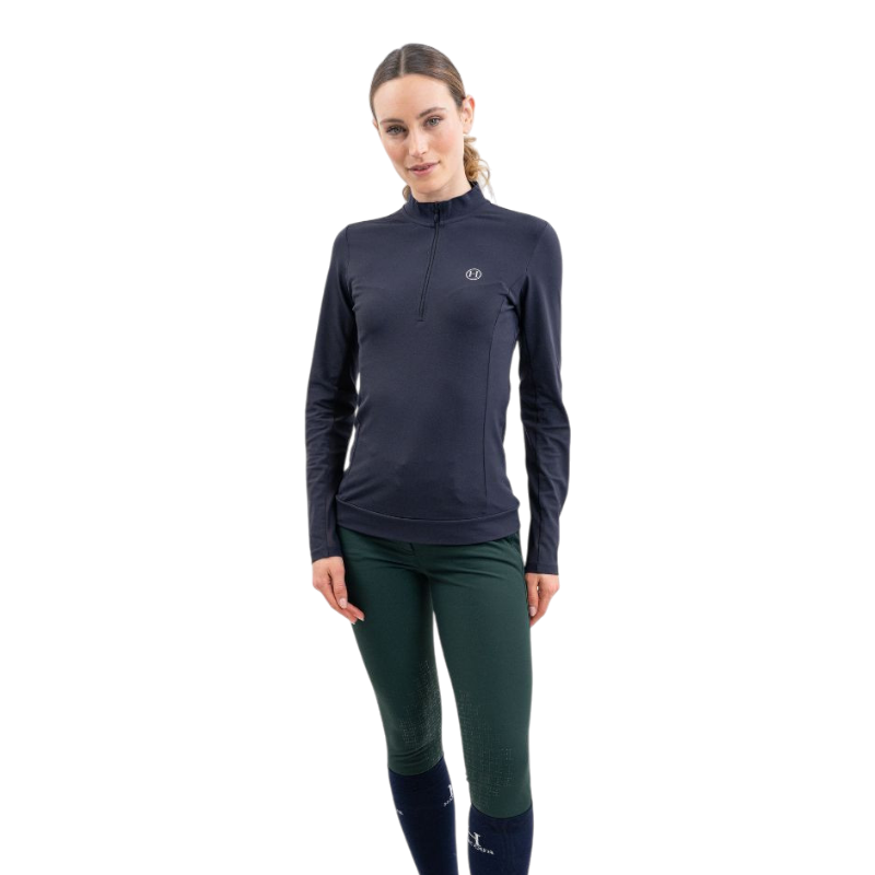 Harcour - Polo technique manches longues femme Tess marine | - Ohlala