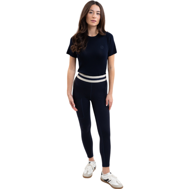Harcour - Legging femme Volta marine/ lin