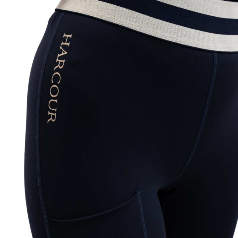 Harcour - Legging femme Volta marine/ lin