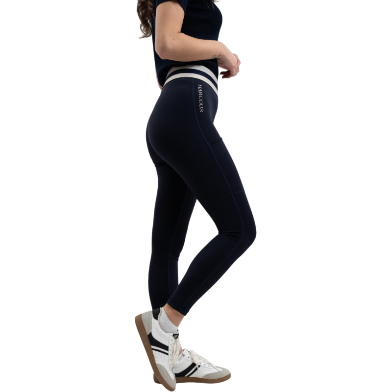 Harcour - Legging femme Volta marine/ lin
