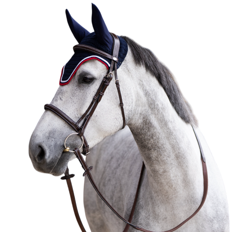 Jump'In - Bonnet pour chevaux Balthazar marine/ rouge | - Ohlala