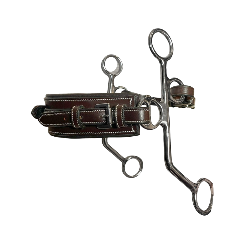 Jump'In - Hackamore cuir branches longues nez rectangle havane | - Ohlala