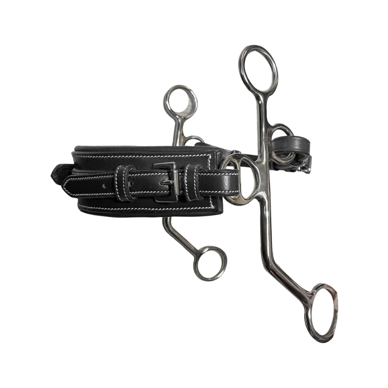 Jump'In - Hackamore cuir branches longues nez rectangle noir | - Ohlala