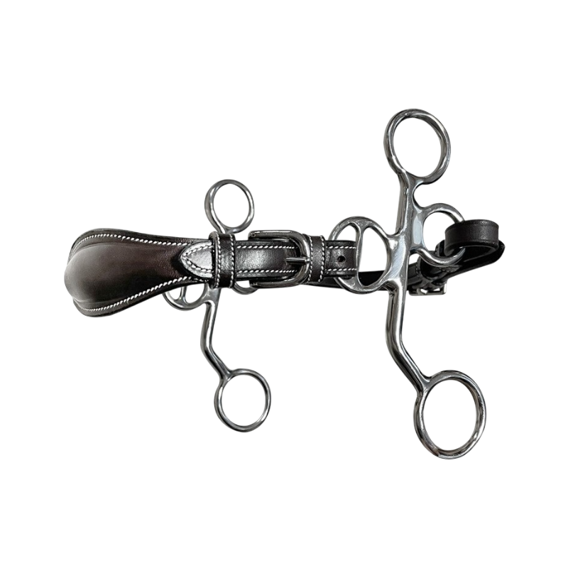 Jump'In - Hackamore cuir branches courtes poney noir