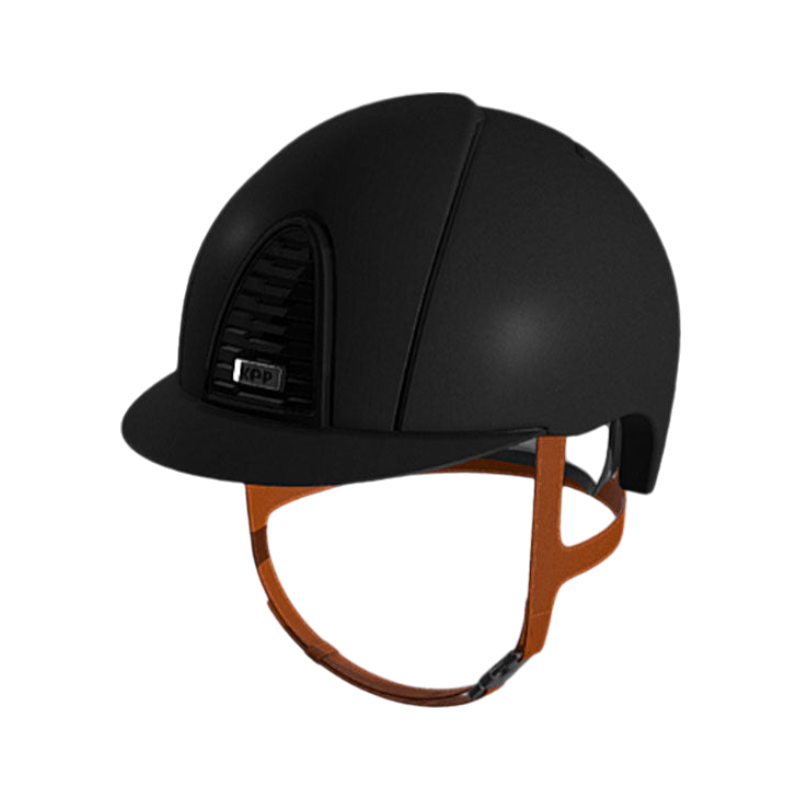 KEP - Casque d'équitation Cromo 2.0 matt noir jugulaire beige visière standard | - Ohlala