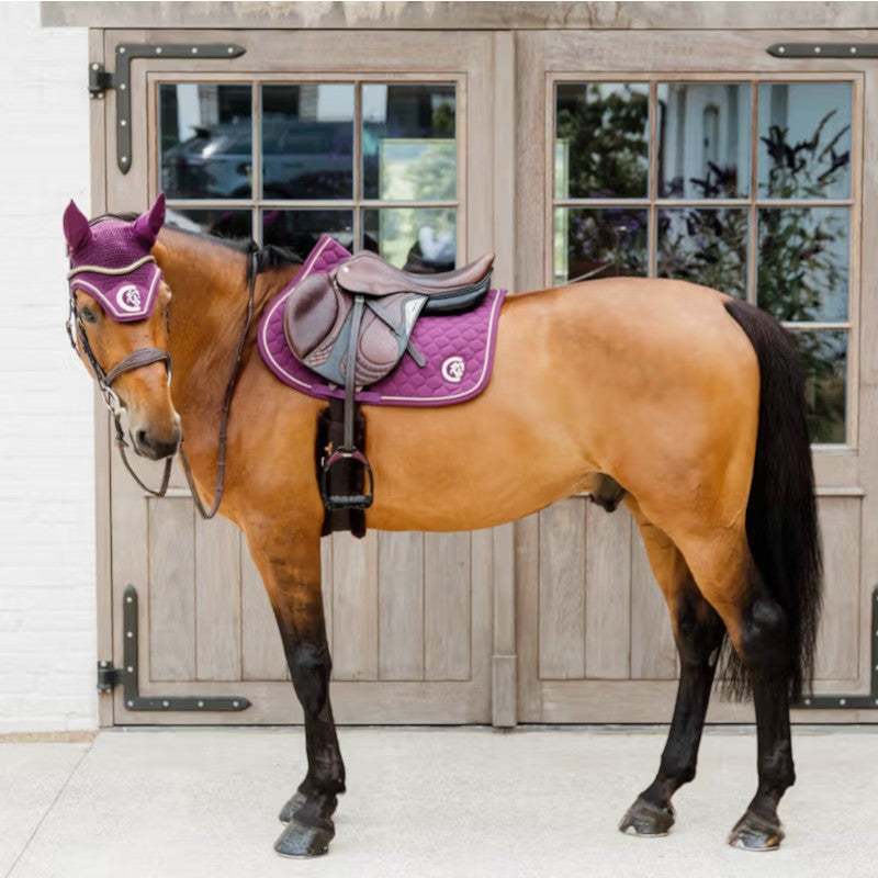 Kentucky Horsewear - Bonnet pour chevaux anti-bruits Wellington 3D Logo Rope violet | - Ohlala